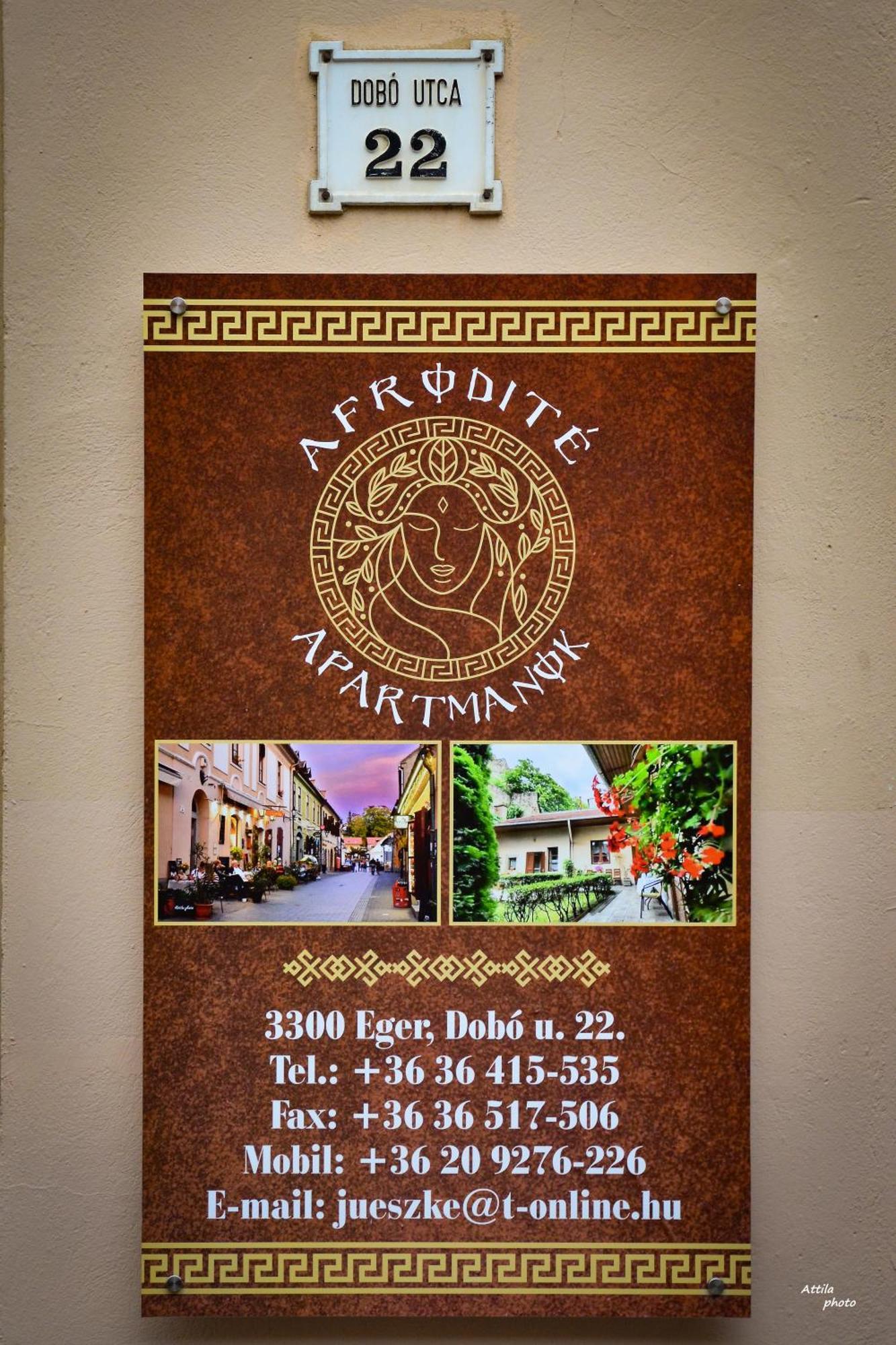 Afrodite Apartmanok Eger Bagian luar foto